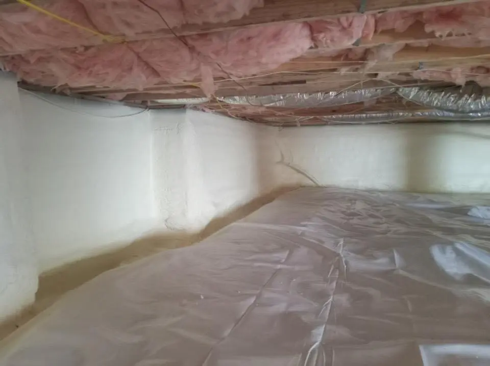 Crawl space encapsulation with closed-cell spray foam for Roof Waterproofing in Winfield